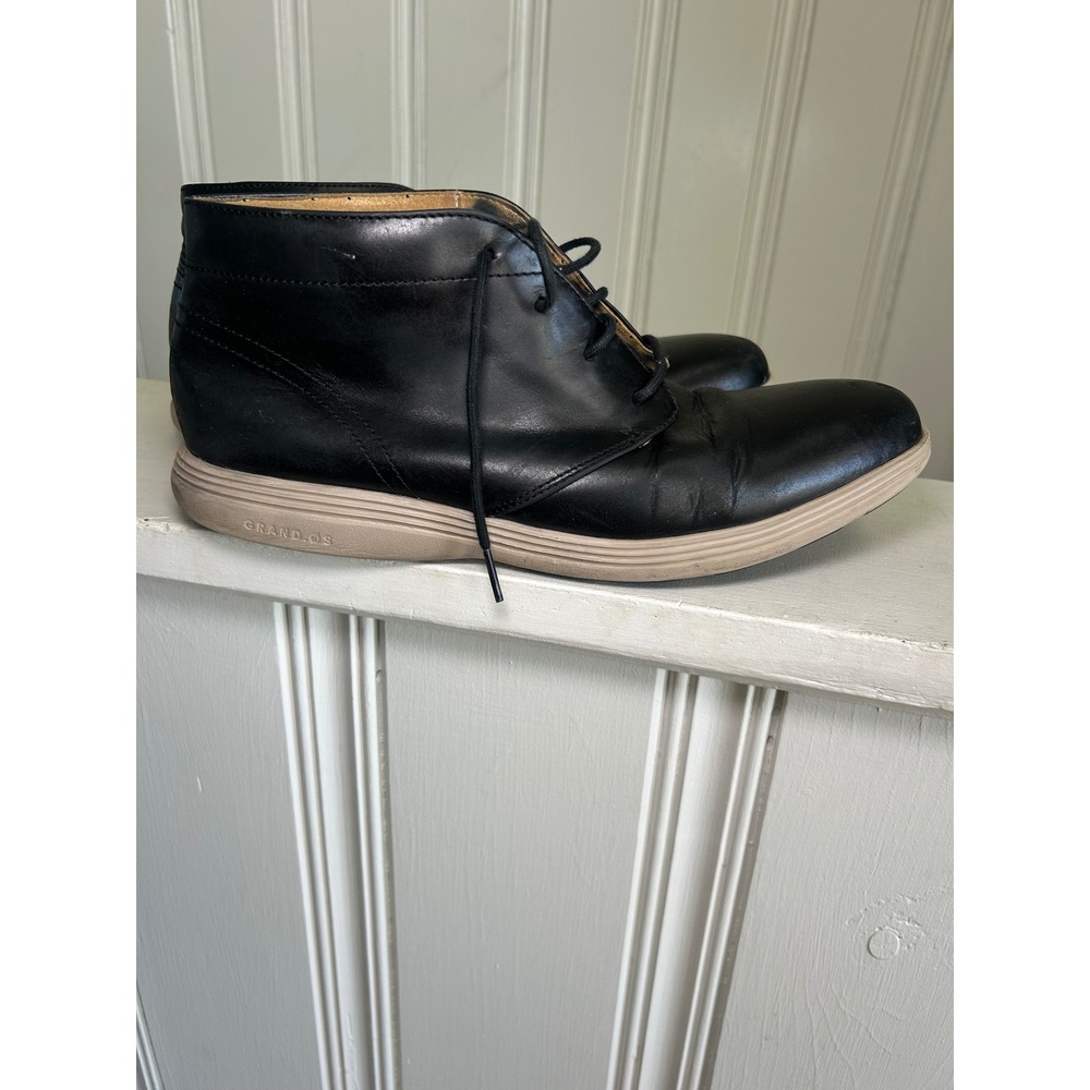 Cole Haan Grand.OS Mens Black Leather Chukka Boots C23729 Size 10 M Dress Shoes